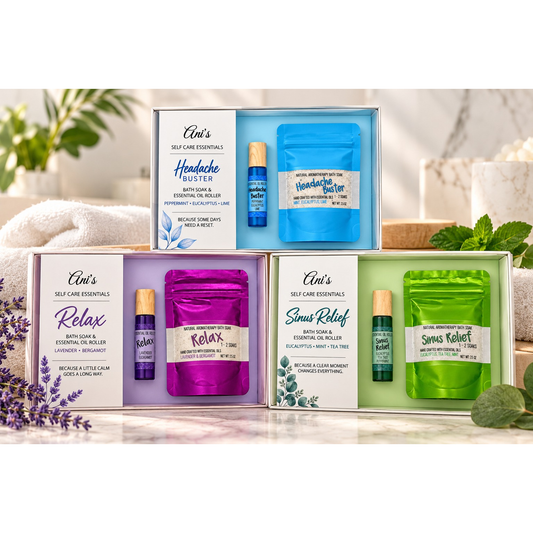 Aromatherapy Self-Care Gift Set – Bath Soak & Essential Oil
