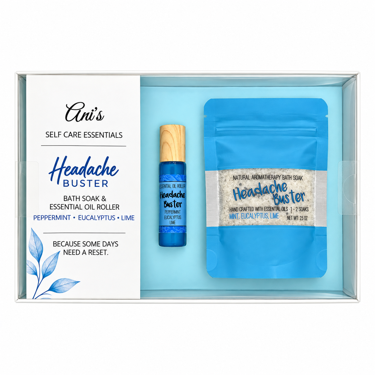 Aromatherapy Self-Care Gift Set – Bath Soak & Essential Oil